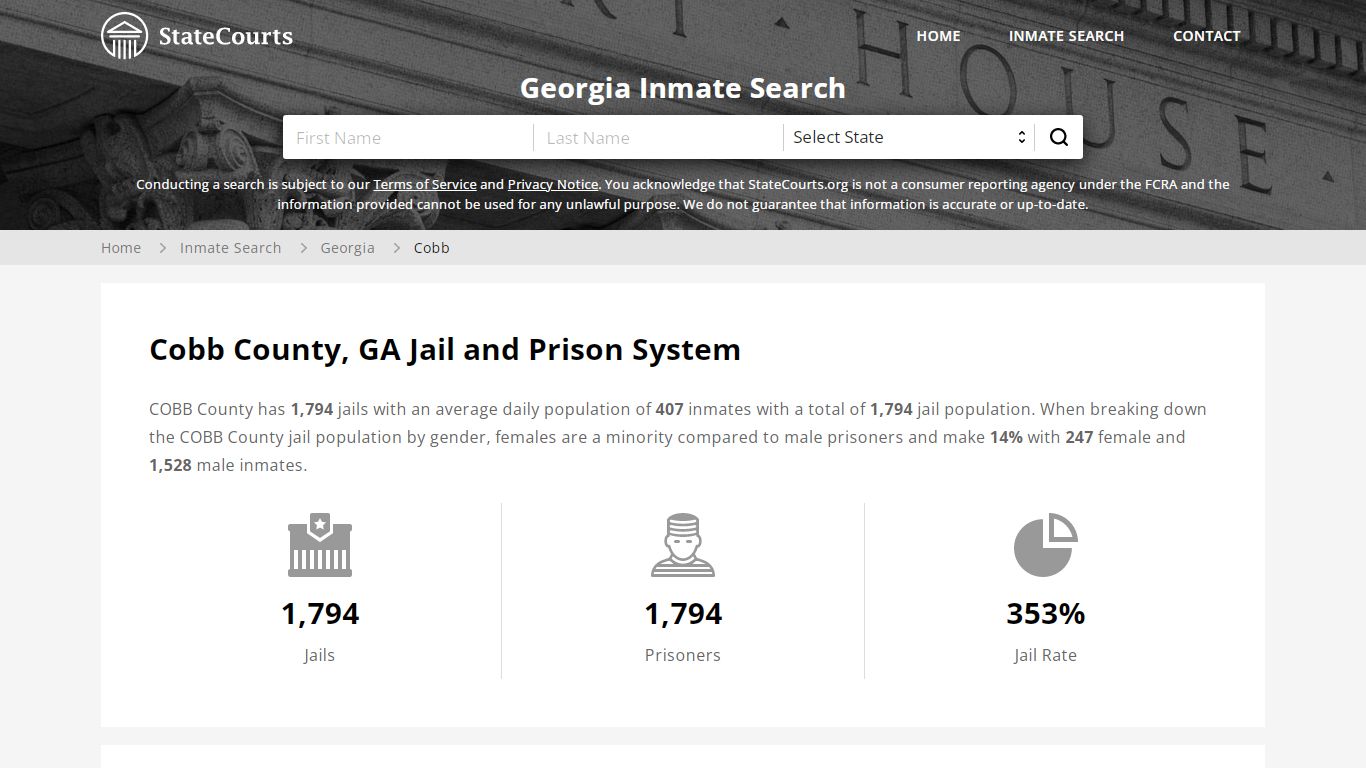 Cobb County, GA Inmate Search - StateCourts