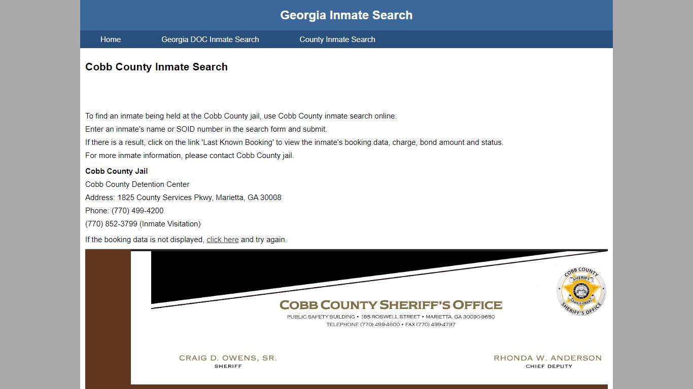 Cobb County Jail Inmate Search